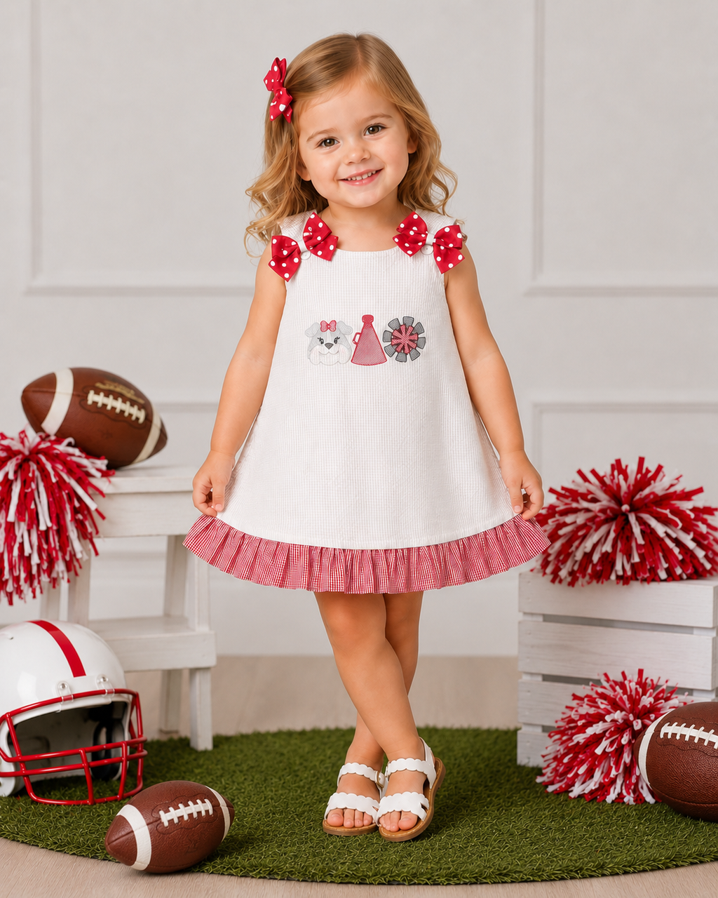 Game Day Reversible Bulldog Trio Dress