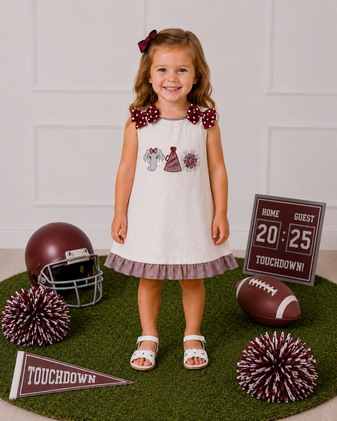Game Day Reversible Elephant Trio Dress