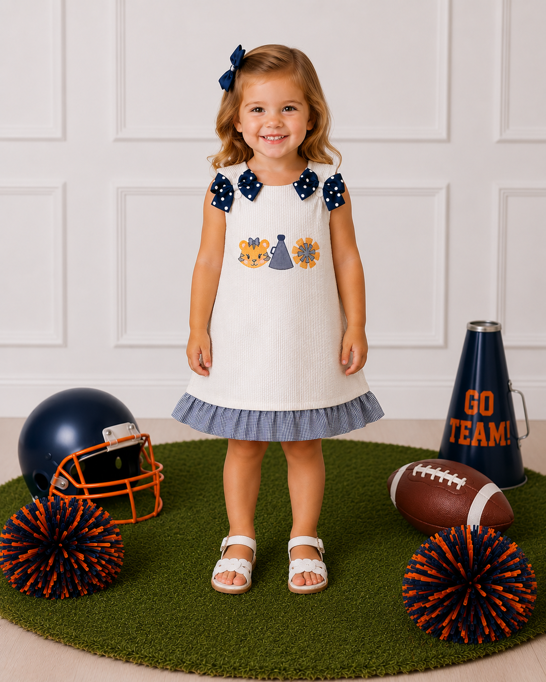 Game Day Reversible Navy Tiger Trio Dress