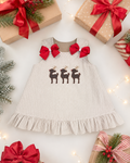 Christmas Reversible Reindeer Trio Dress